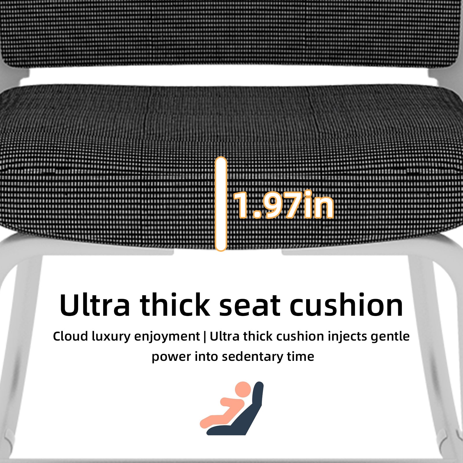 Minimalist Modern Office Chair with Metal Frame, Soft Mesh Backrest, Comfortable Polyurethane Cushion, White+Black, Suitable 