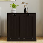 Two-Compartment Tilt-Out Laundry Sorter Cabinet-Black - Grand Goldman Shop