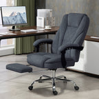 Vinsetto Massage Office Chair with Foot Rest, Executive Office Chair with 6 Vibration Point and Heat, Reclining Computer Chai