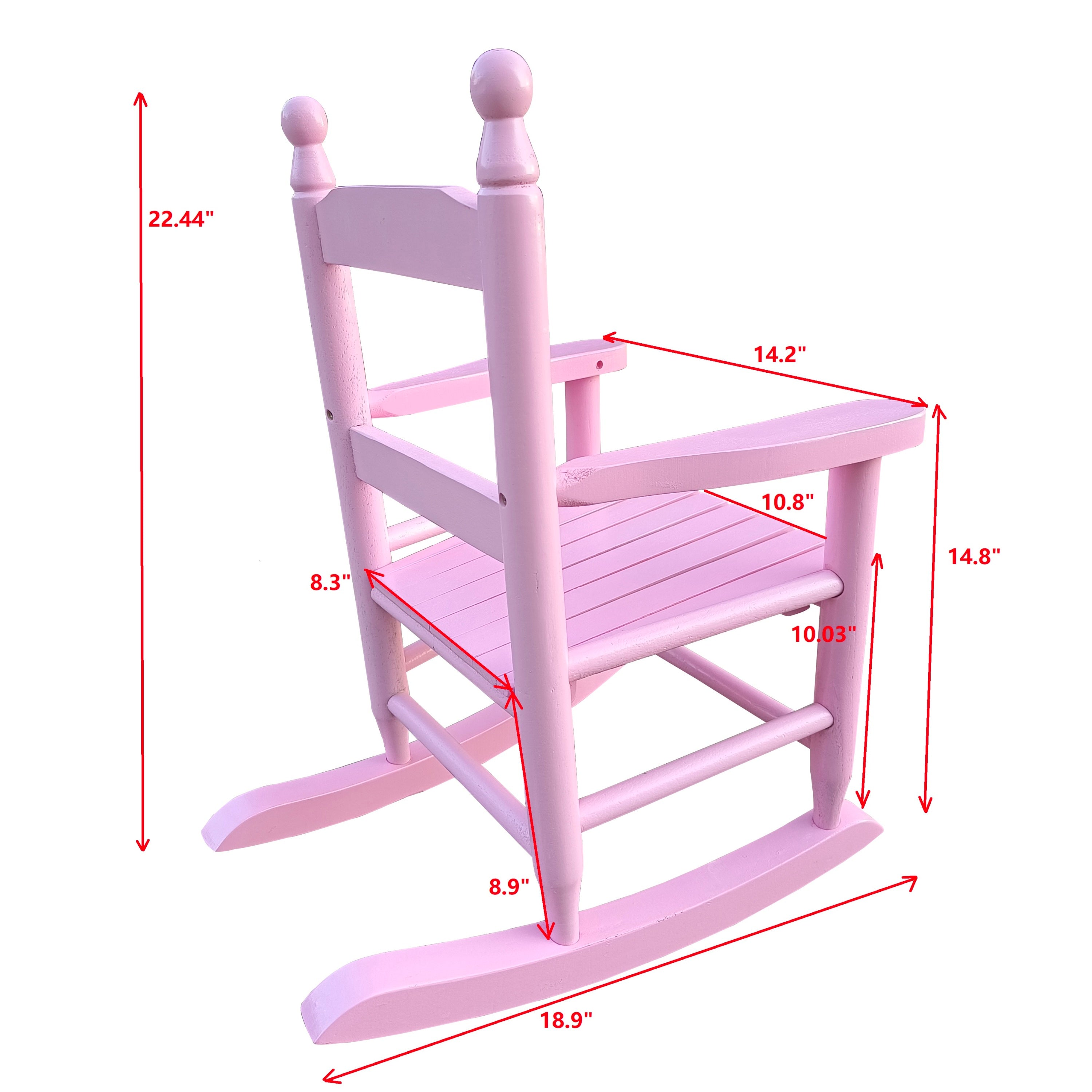 Children's Rocking Chair Light Pink Solid Wood Durable Indoor Outdoor - Grand Goldman