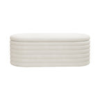Storage Chenille Ottoman Bench Upholstered Fabric Storage Bench End of Bed Stool with Safety Hinge for Bedroom, Living Room, Entryway, Closet(40-inch, White) - Grand Goldman Shop