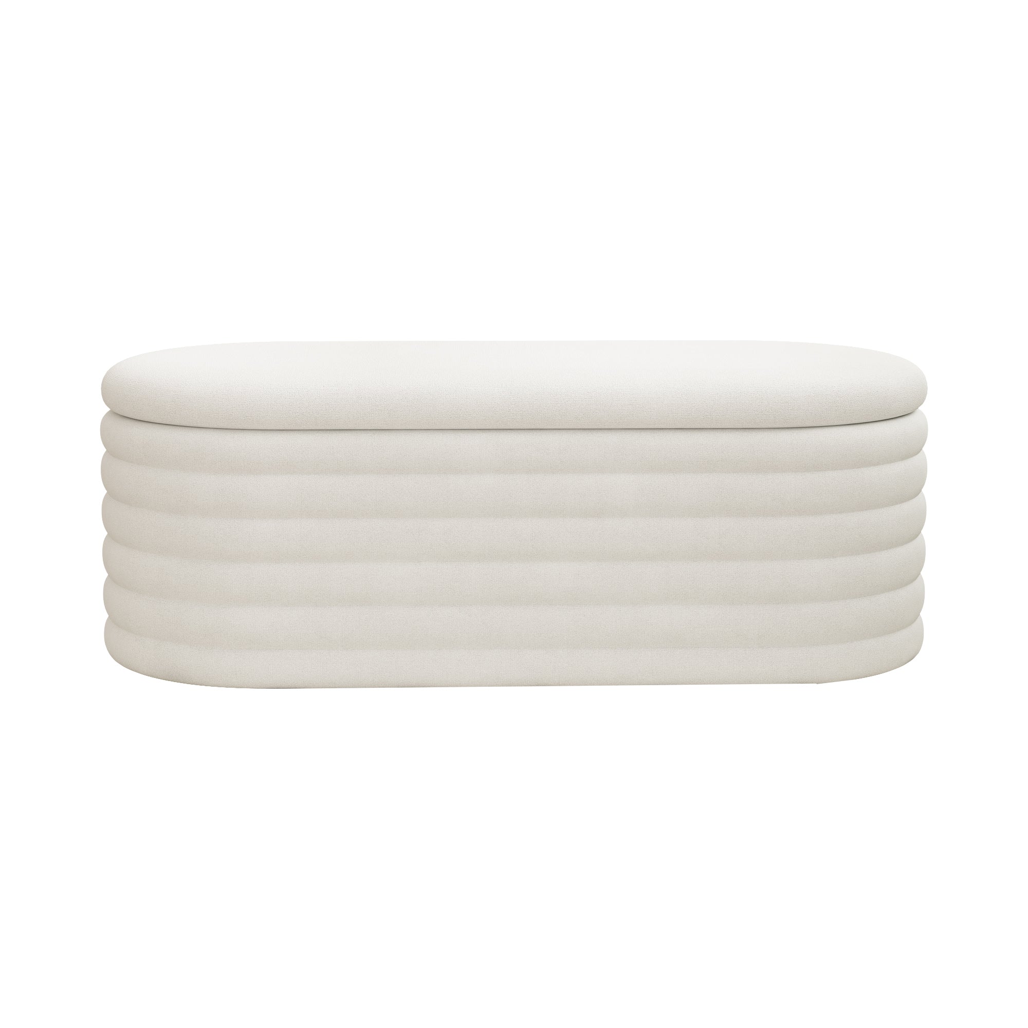 Storage Chenille Ottoman Bench Upholstered Fabric Storage Bench End of Bed Stool with Safety Hinge for Bedroom, Living Room, Entryway, Closet(40-inch, White) - Grand Goldman Shop