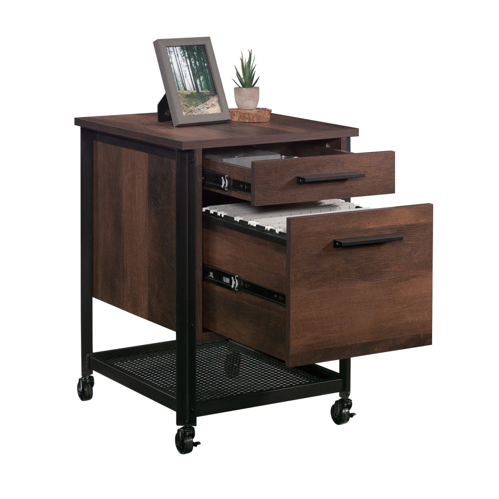 Pedestal File Cabinet with Large Drawers, Antique Dark Oak finish - Grand Goldman