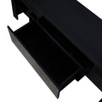 Black TV Stand with LED RGB Lights,Flat Screen TV Cabinet, Gaming Consoles - in Lounge Room, Living Room and Bedroom(Black) - Grand Goldman Shop