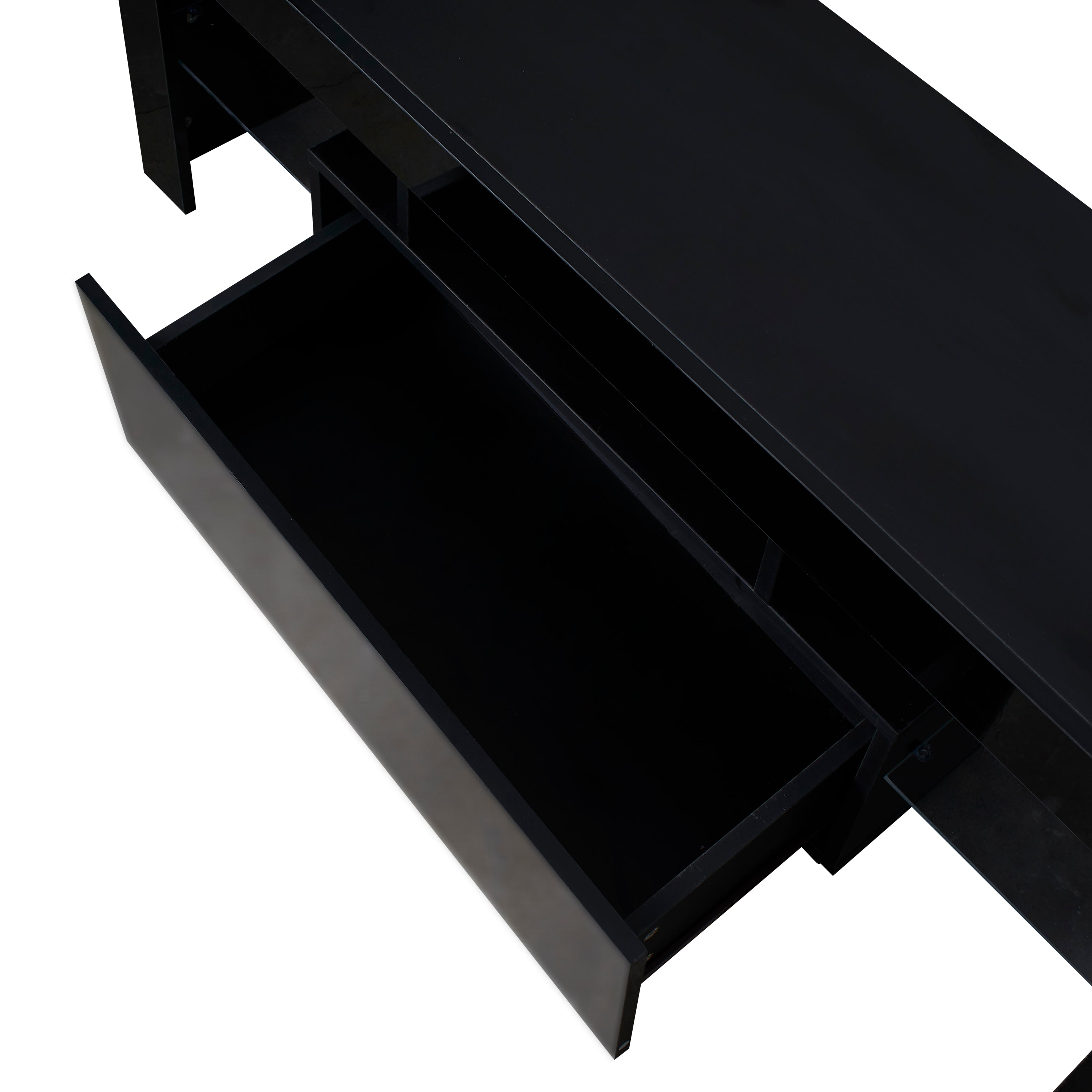 Black TV Stand with LED RGB Lights,Flat Screen TV Cabinet, Gaming Consoles - in Lounge Room, Living Room and Bedroom(Black) - Grand Goldman Shop