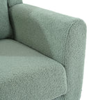 Modern Accent Chair,Teddy Fabric Living Room Chairs Comfy Reading Chair,Mid Century Accent Chair, Lounge Arm Chairs Armchair for Living Room Bedroom (Light Green) - Grand Goldman Shop