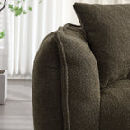 Cozy Beanbag Chair with High Resilience Foam Core for Two - Olive Green Chenille, 66x35x25 inches - Grand Goldman Shop