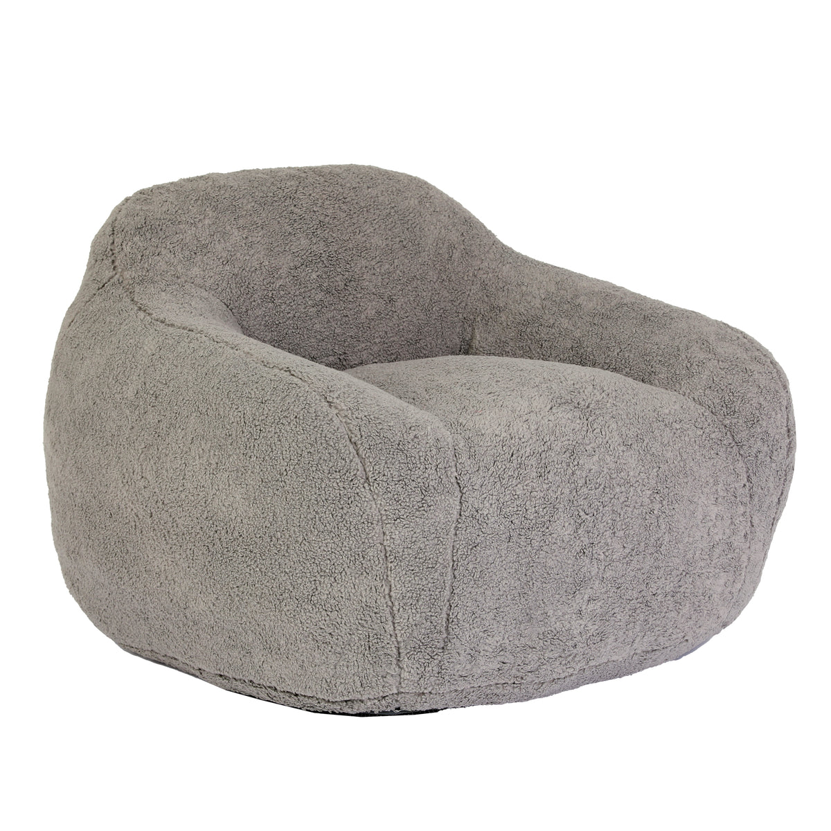 Giant Bean Bag Chair for Adults, Spacious Memory Foam Bean Bag Sofa with Armrests in Light Gray Teddy Fabric, Comfy Seating for Living Room or Bedroom - Grand Goldman Shop