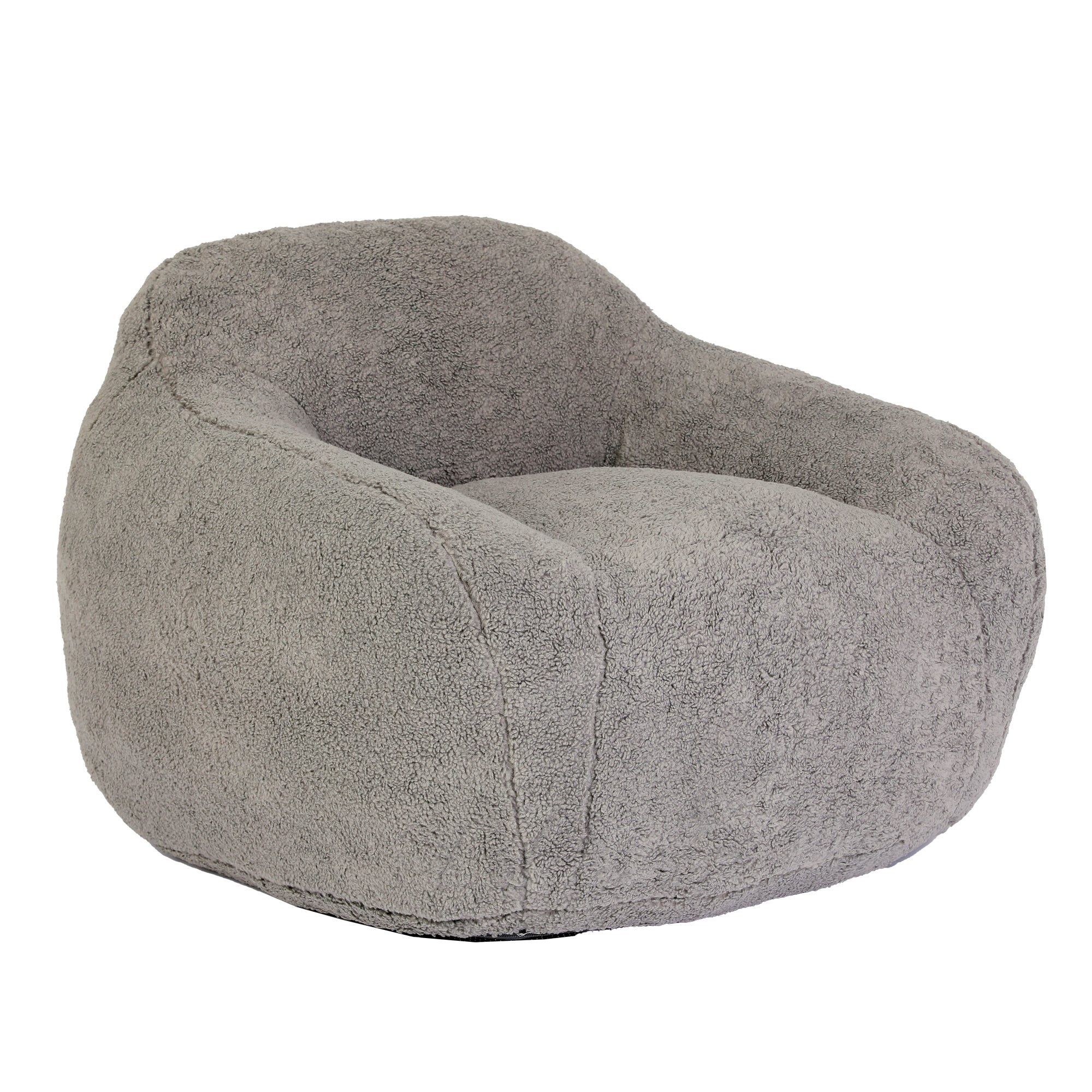 Giant Bean Bag Chair for Adults, Spacious Memory Foam Bean Bag Sofa with Armrests in Light Gray Teddy Fabric, Comfy Seating for Living Room or Bedroom - Grand Goldman Shop