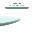 Clear Tempered Glass Round Table Top with Polished Edge, 20' Diameter, 1/4' Thick - Grand Goldman Shop