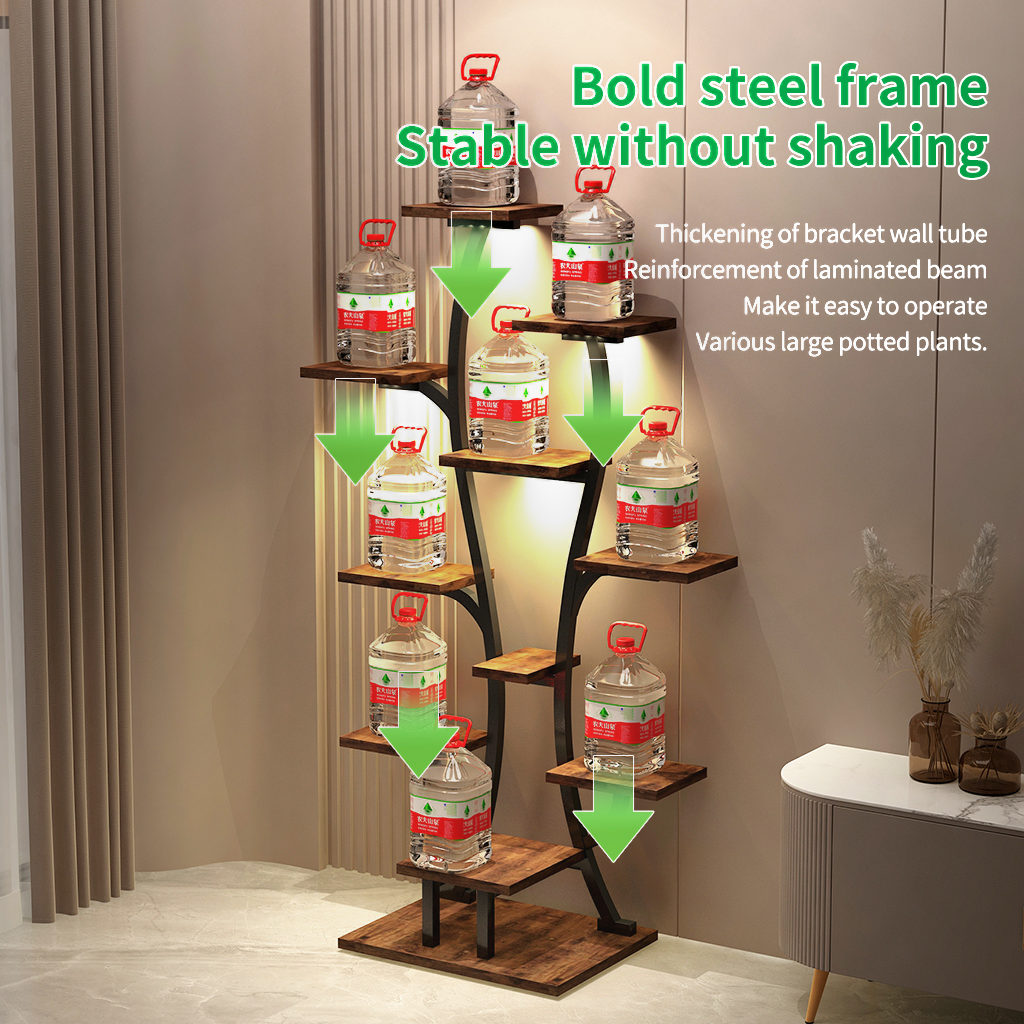 (Vase Shape) Plant Stand Indoor with Grow Lights, Indoor Plant Shelf, Metal Plant Flower Holder Stand, Vase Shape Plant Rack for Home, Patio, Plant Stand, Plant Stand Indoor - Grand Goldman Shop