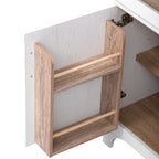 K&K 71' Tall Arched Kitchen Pantry Cabinet with Door Shelves, Farmhouse Kitchen Storage Cabinet with Open & Adjustable Shelves, Hidden Drawer & Glass Door, Cupboard for Kitchen, Dining Room, White - Grand Goldman Shop