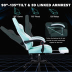Ergonomic Video Gamer Chairs,Computer Gaming Chairs with Massage Lumbar Support and footrest,Racing Style Computer Chair Adju