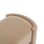 Elegant Simple Long Ottoman Bench in Light Camel with Wooden Frame and Polyester Upholstery, 61.25 x 19.75 x 19.25 inches - Grand Goldman Shop