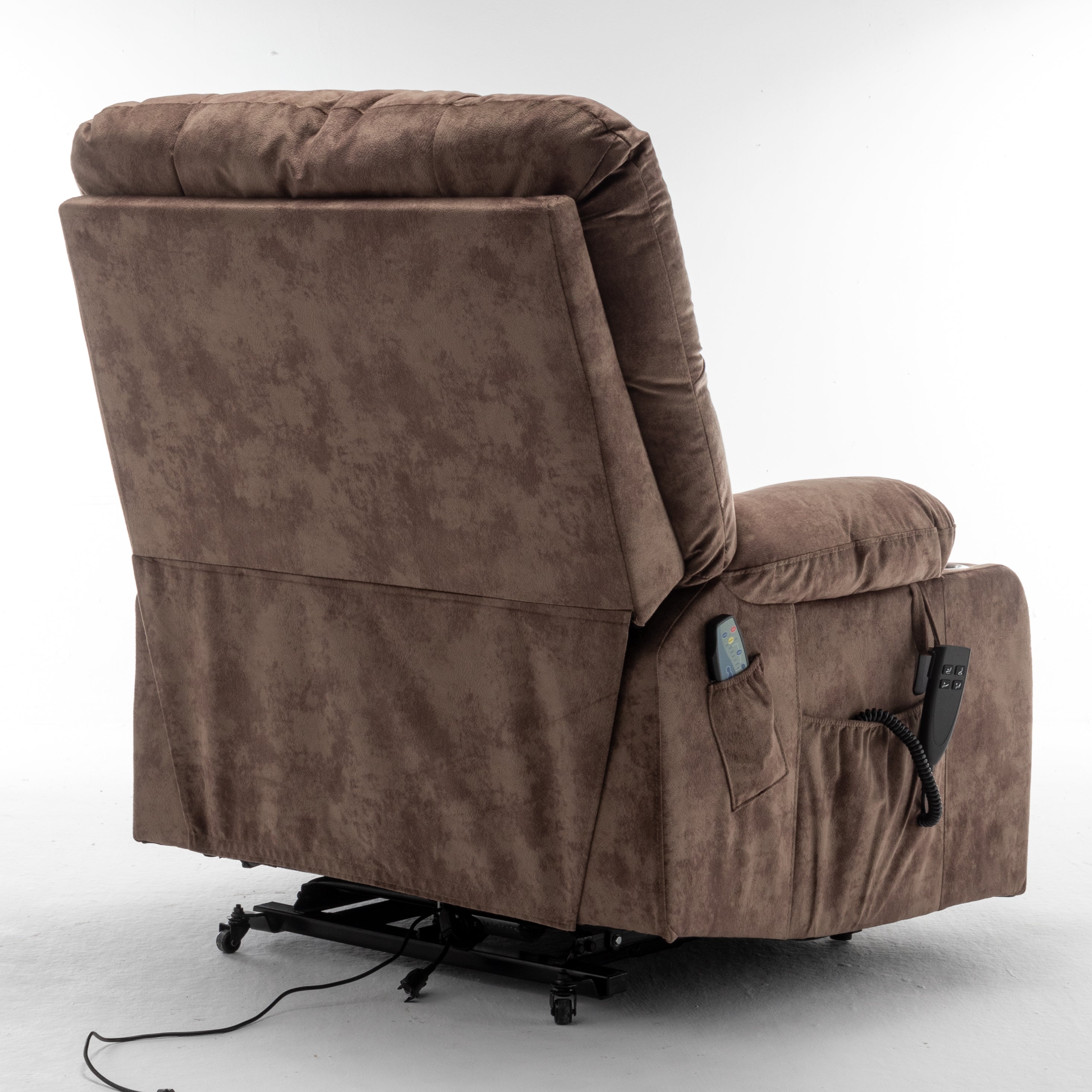 Lift Chair for Big and Tall Person with Inconvenient Legs: High Density Foam Lift Sofa with Heat and Massage, 2 Pockets, 2 Cup Holder, 2 Remote, 2 OKIN Motor - Grand Goldman Shop