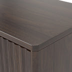 Woodgrain Tilt-Out Trash Can Cabinet with Wave-Textured Drawer & Pull-Out Bin in Walnut Finish - Grand Goldman Shop