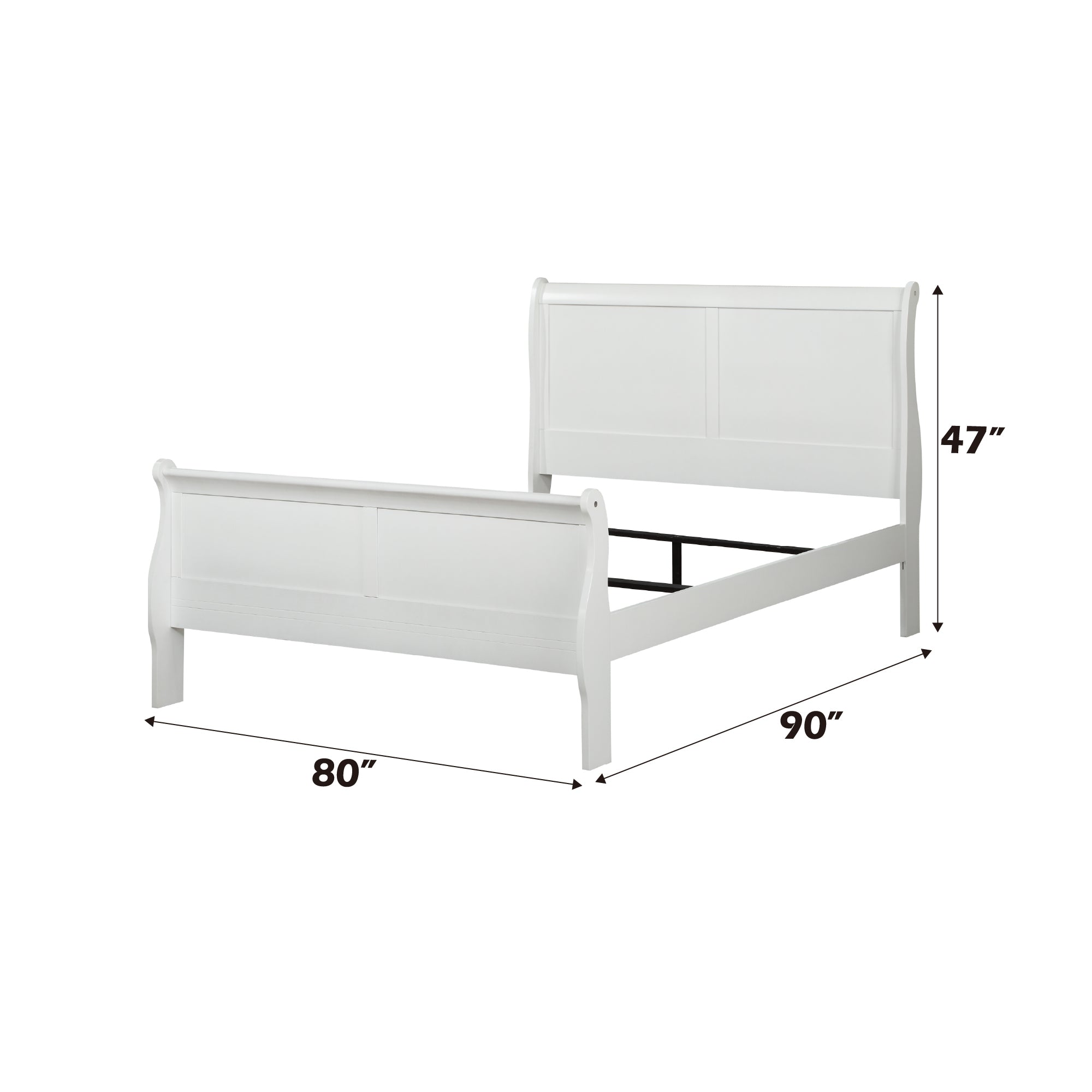 Louis Philippe White Finish 2PCS Bedroom Set (E. King) - Grand Goldman Shop