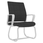 Minimalist Modern Office Chair with Metal Frame, Soft Mesh Backrest, Comfortable Polyurethane Cushion, White+Black, Suitable 