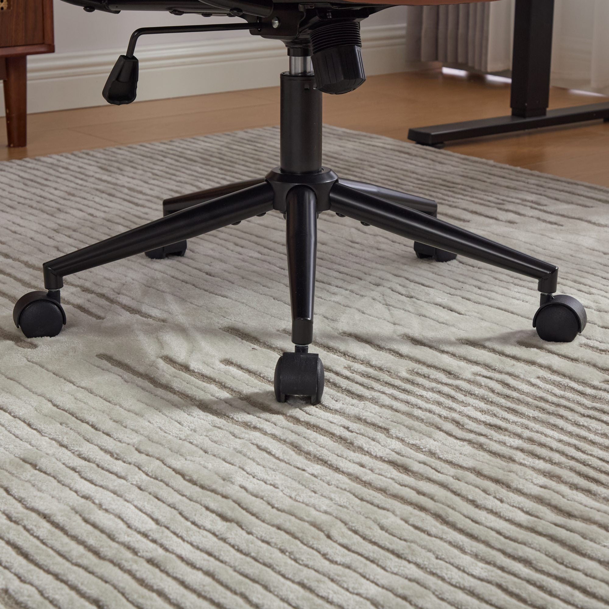 Office Chair,Mid Back Home Office Desk Task Chair with Wheels and Arms Ergonomic PU Leather Computer Rolling Swivel Chair wit