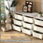 Qaba 3 Tier Kids Storage Unit, 9 Drawer Chest Toy Organizer Plastic Bins for Kids Bedroom Nursery Kindergarten Living Room fo