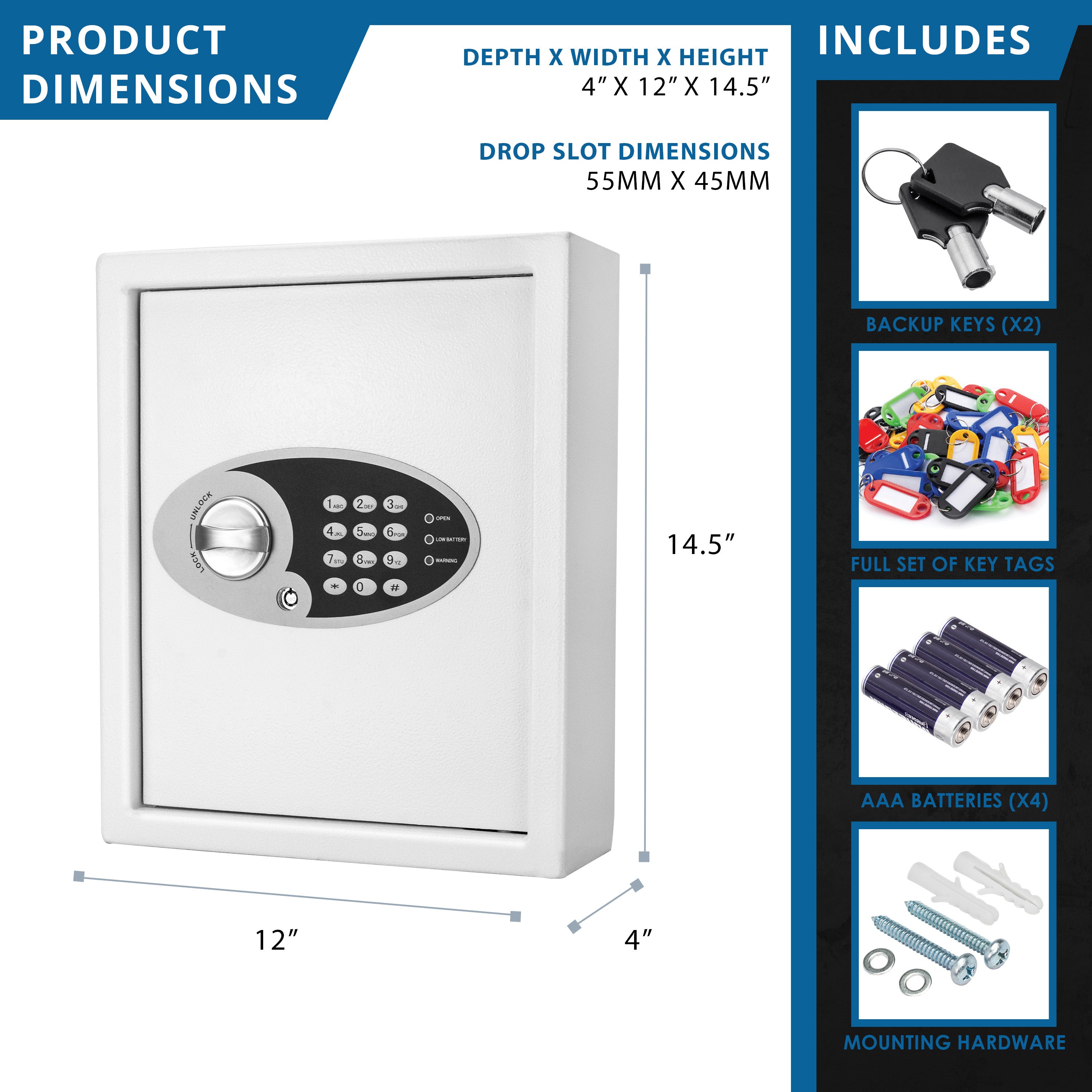 48 Keys Key Cabinet Digital Keypad Wall Safe | Premium Home Decor - Grand Goldman