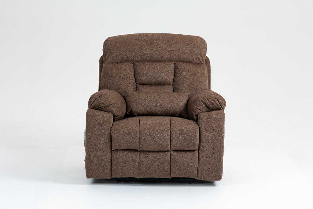 Old age electric lift chair, flat high density foam electric sofa, with heating and massage functions, can tilt to 180 degrees, 2 pocket cup holders, 2 remote controls, 4 OKIN motors - Grand Goldman Shop
