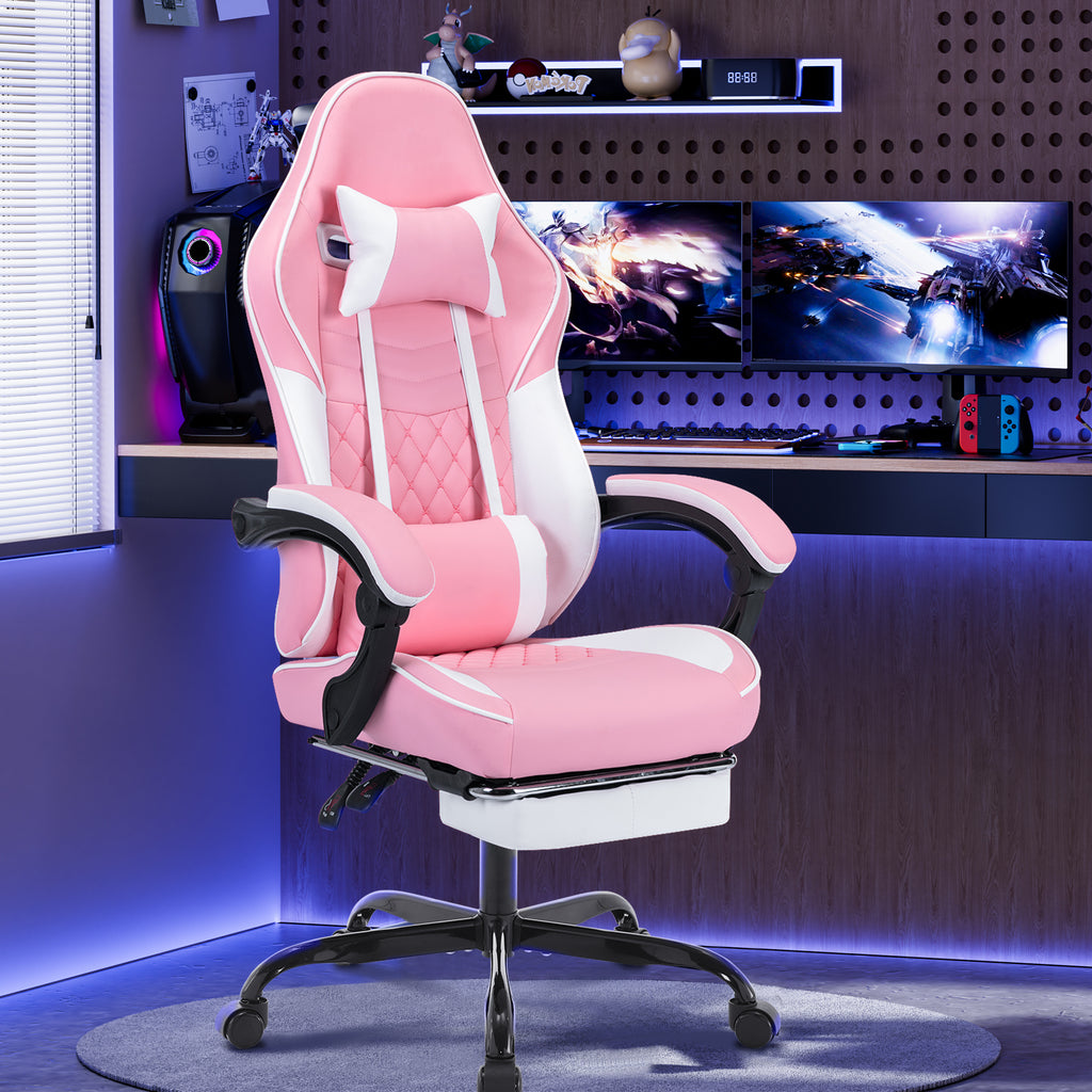 Ergonomic Video Gamer Chairs,Computer Gaming Chairs with Massage Lumbar Support and footrest,Racing Style Computer Chair Adju