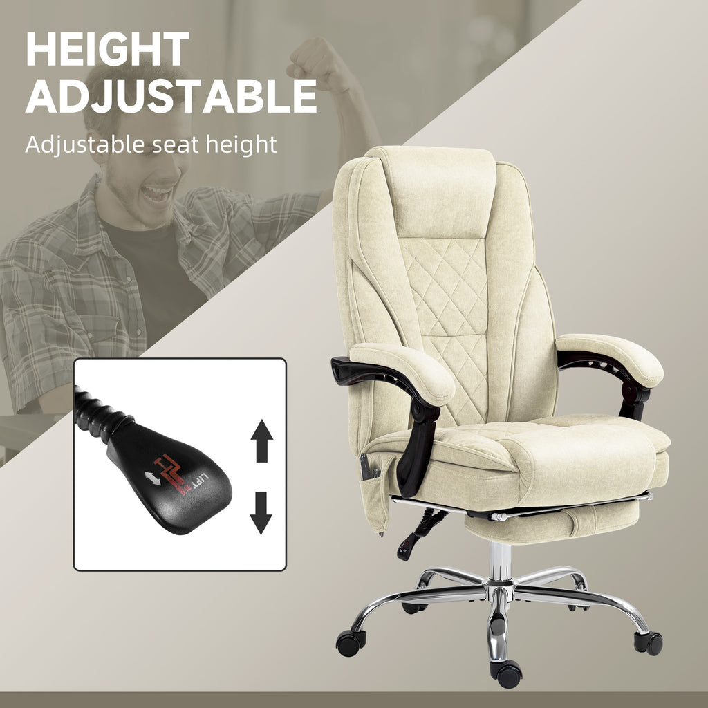 Vinsetto Massage Office Chair with Foot Rest, Executive Office Chair with 6 Vibration Point and Heat, Reclining Computer Chai