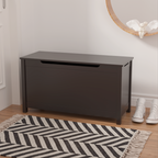 Kids Wooden Toy Box Storage with Safety Hinged Lid for Ages 2+ (Coffee) - Grand Goldman