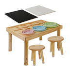 Sensory Table for Toddlers 1-3 with 2 Chairs, Wooden Kid Activity Table Chair Set with Double-Sided Boards for Sand and Water