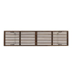 Intrinsic Outdoor Dining Bench with Iron Legs and Slat Top, Dark Brown and White - Grand Goldman Shop