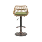 COOLMORE Modern Swivel Bar Stools Set of 2 with Adjustable Height and Footrest in Green Linen - Grand Goldman Shop