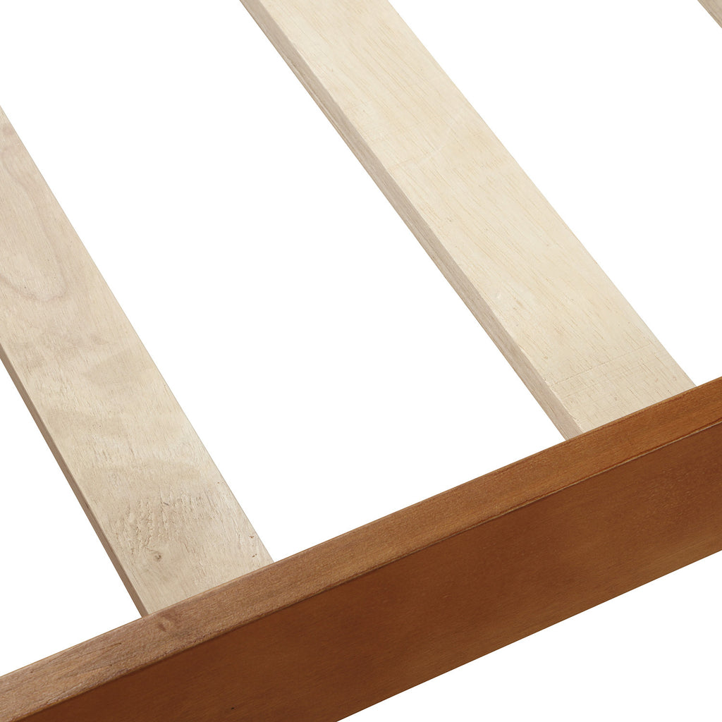 Minimalist Wood Platform Twin Bed Frame with Sleigh Headboard/Footboard and Wood Slat Support - Grand Goldman Shop