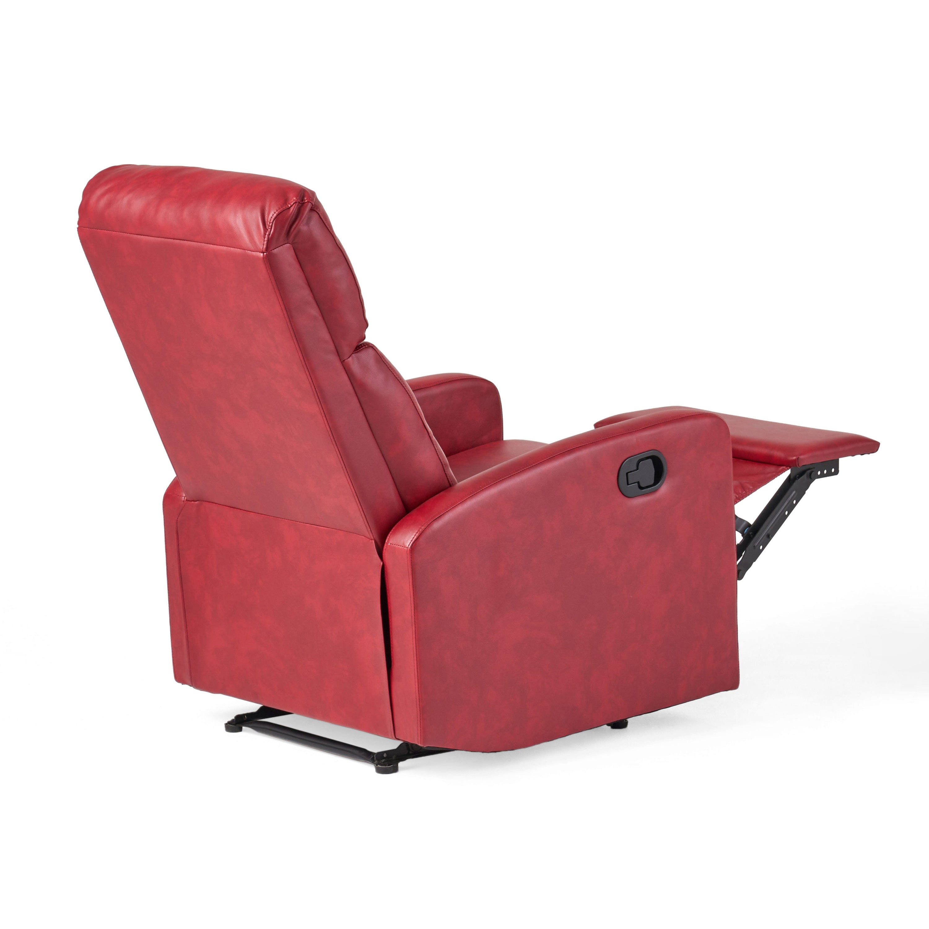 Contemporary Red PU Recliner Chair with Lever Mechanism - Grand Goldman Shop