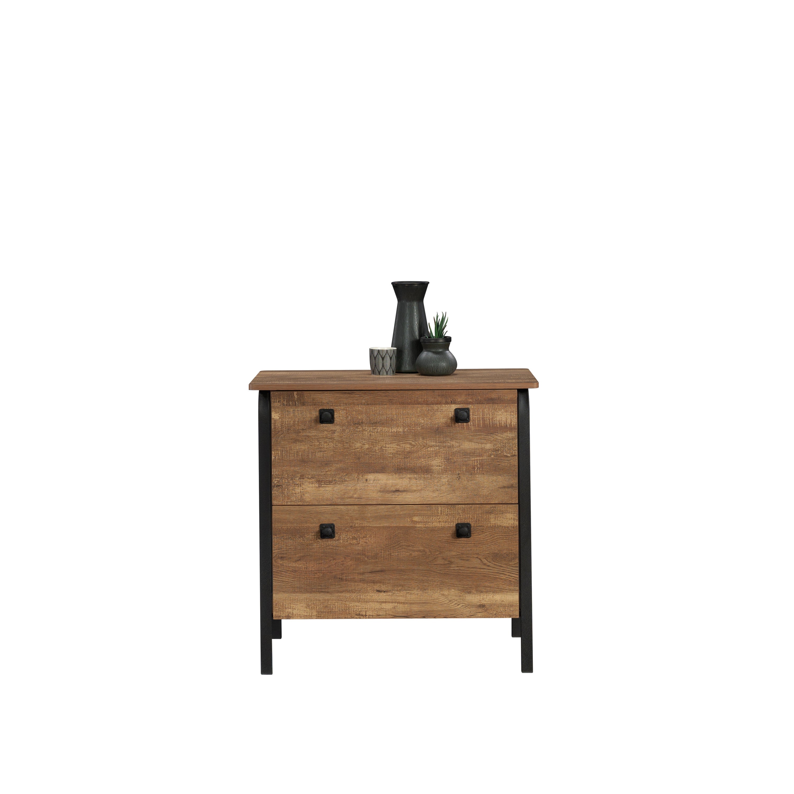 Lateral File with Bold Design, Oak finish | Premium Home Decor - Grand Goldman