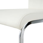 Modern Dining Chairs with Faux Leather Padded Seat Dining Living Room Chairs Upholstered Chair with Chrome Metal Legs Design for Kitchen, Living, Bedroom, Dining Room Side Chairs Set of 4 - Grand Goldman Shop