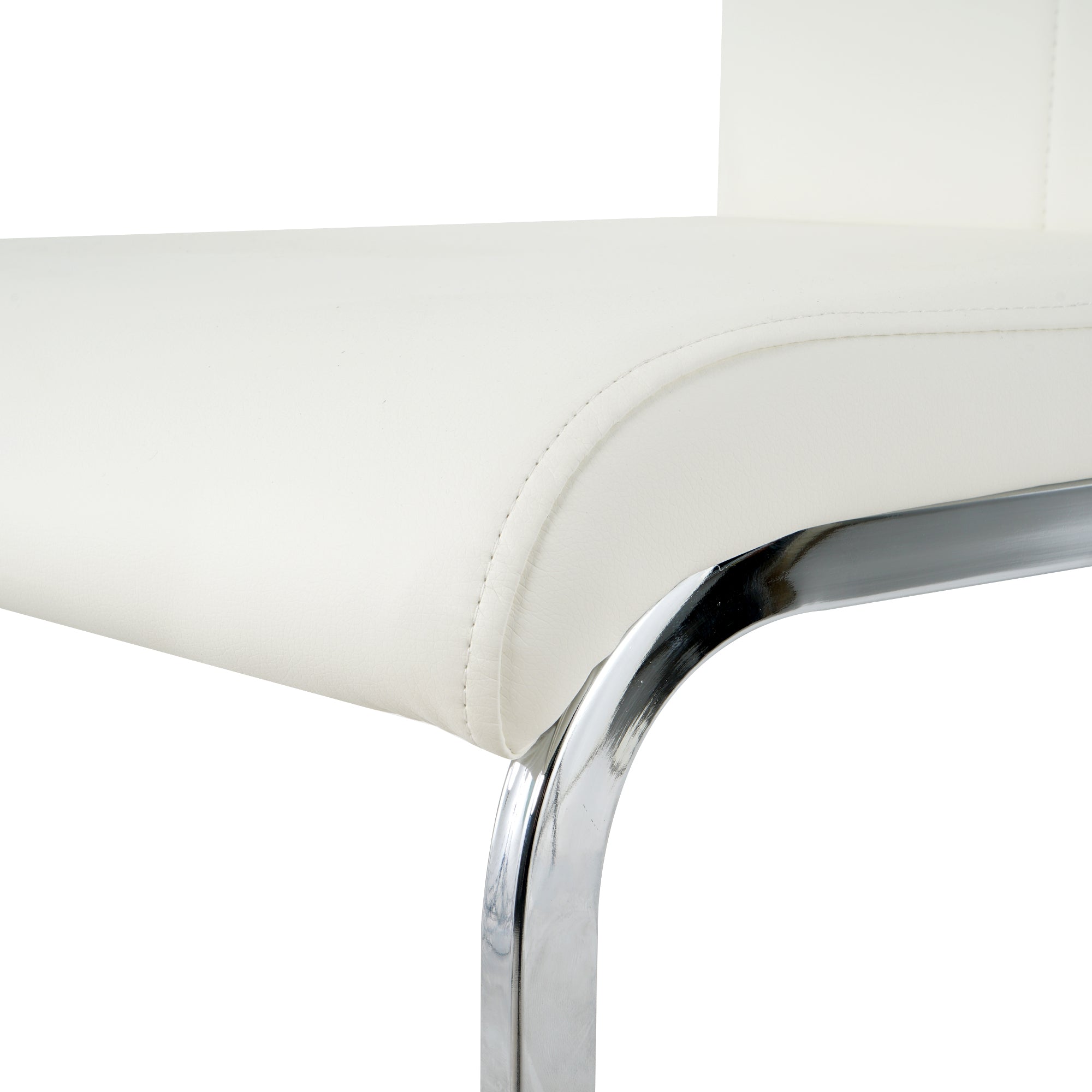 Modern Dining Chairs with Faux Leather Padded Seat Dining Living Room Chairs Upholstered Chair with Chrome Metal Legs Design for Kitchen, Living, Bedroom, Dining Room Side Chairs Set of 4 - Grand Goldman Shop
