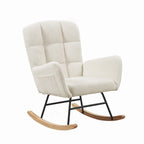 Cream White Teddy Rocking Armchair - Grand Goldman Shop