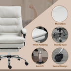 Vinsetto Microfibre Executive Massage Office Chair,  Computer Desk Chair, Heated Reclining Chair with Footrest, Double-tier P
