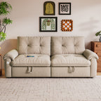 W3820S00025, a 77-inch convertible sofa bed, and a 2-in-1 piece suitable for both sitting and lying. Made of cloud-like fabric, it is applicable to living rooms, bedrooms and apart - Grand Goldman Shop