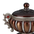 11.5' Tall' Delicata' Decorative Jewelry Box, Reddish Bronze with Silver Accents - Grand Goldman Shop