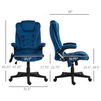 Velvet High Back Vibrating Massage Office Chair, Drak Blue | Premium Home Decor - Grand Goldman