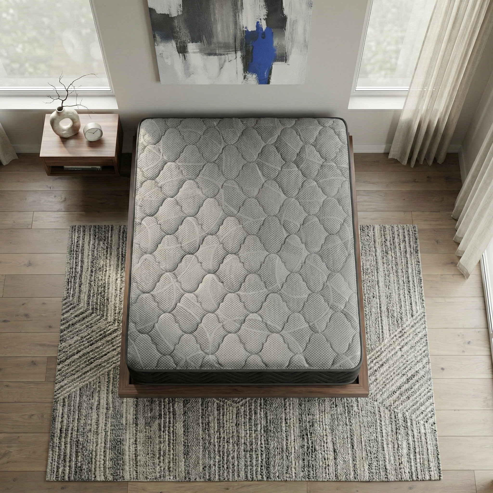 Hybrid 8 Inch Firm Twin Mattress with Pocketed Coils - Grand Goldman Shop