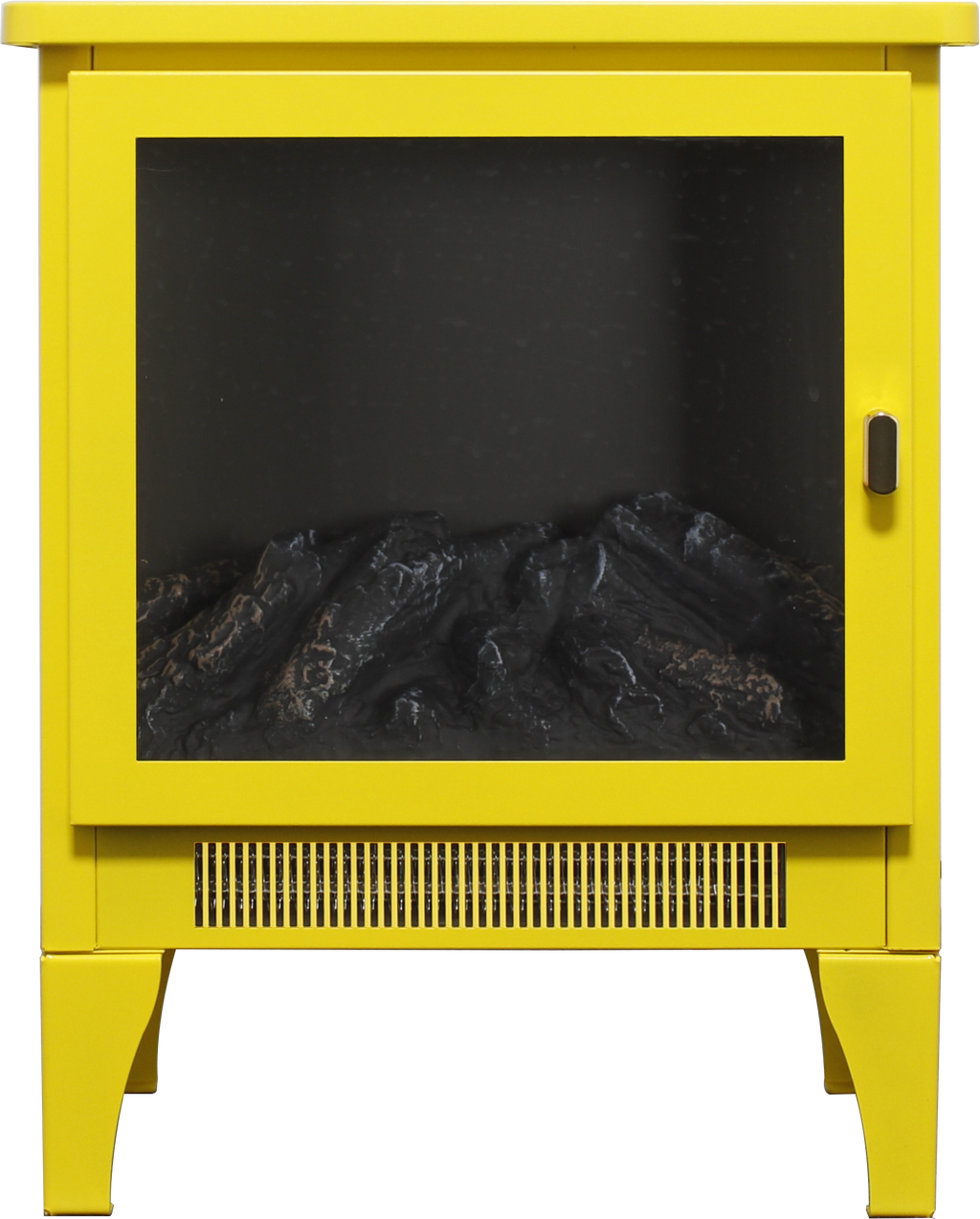 18 inch Freestanding Electric Fireplace Stove heater with 3D Flame effect,Lemon Yellow - Grand Goldman Shop
