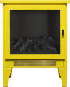 18 inch Freestanding Electric Fireplace Stove heater with 3D Flame effect,Lemon Yellow - Grand Goldman Shop