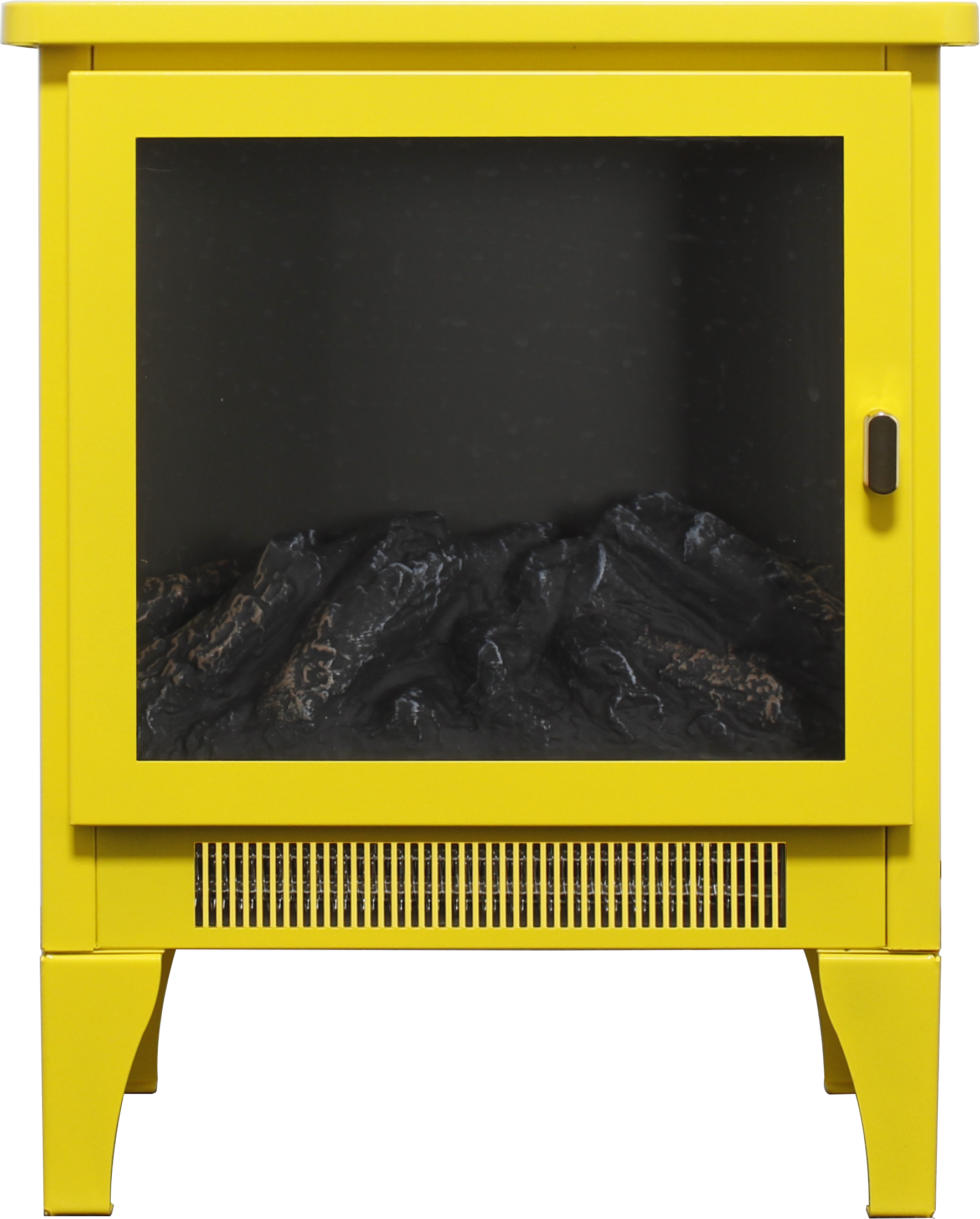 18 inch Freestanding Electric Fireplace Stove heater with 3D Flame effect,Lemon Yellow - Grand Goldman Shop