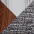 Contemporary Office Chair in Chrome Metal, Walnut Wood, and Grey Fabric - Grand Goldman