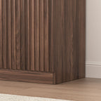 Buffet Cabinet with Storage, 62.60' Sideboard Cabinet with 4 Doors & Shelves, Wooden Kitchen Coffee Bar Credenza Storage for Living Room, Hallway Walnut - Grand Goldman Shop