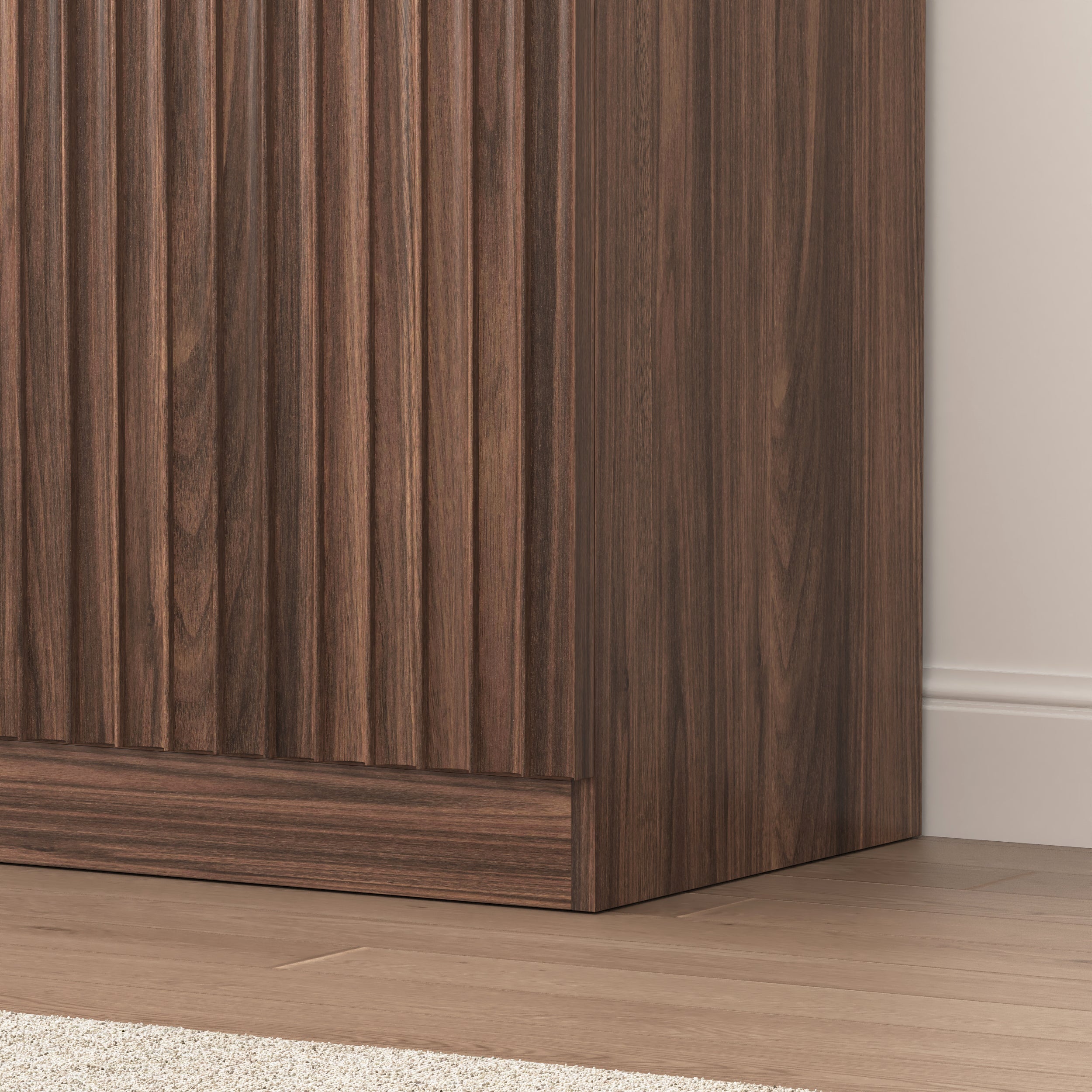 Buffet Cabinet with Storage, 62.60' Sideboard Cabinet with 4 Doors & Shelves, Wooden Kitchen Coffee Bar Credenza Storage for Living Room, Hallway Walnut - Grand Goldman Shop