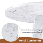 Modern Farmhouse 47.24' Round Dining Table for 4 with Marble White Finish MDF and Iron - Grand Goldman Shop